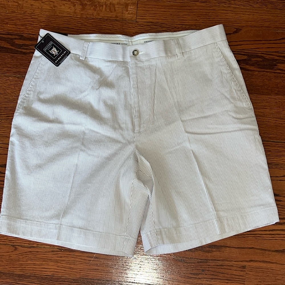 Oxford  golf striped stretch shorts 36 size - Picture 2 of 8